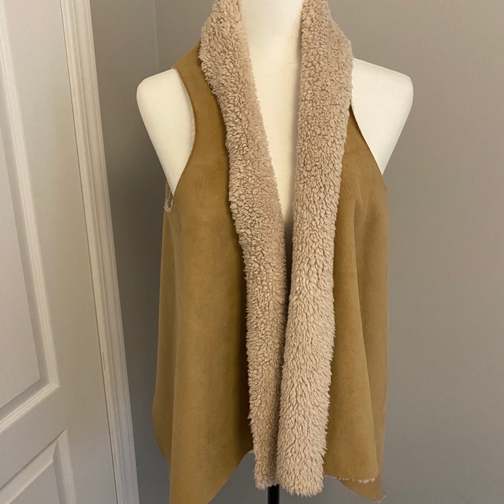 Faux shearling vest